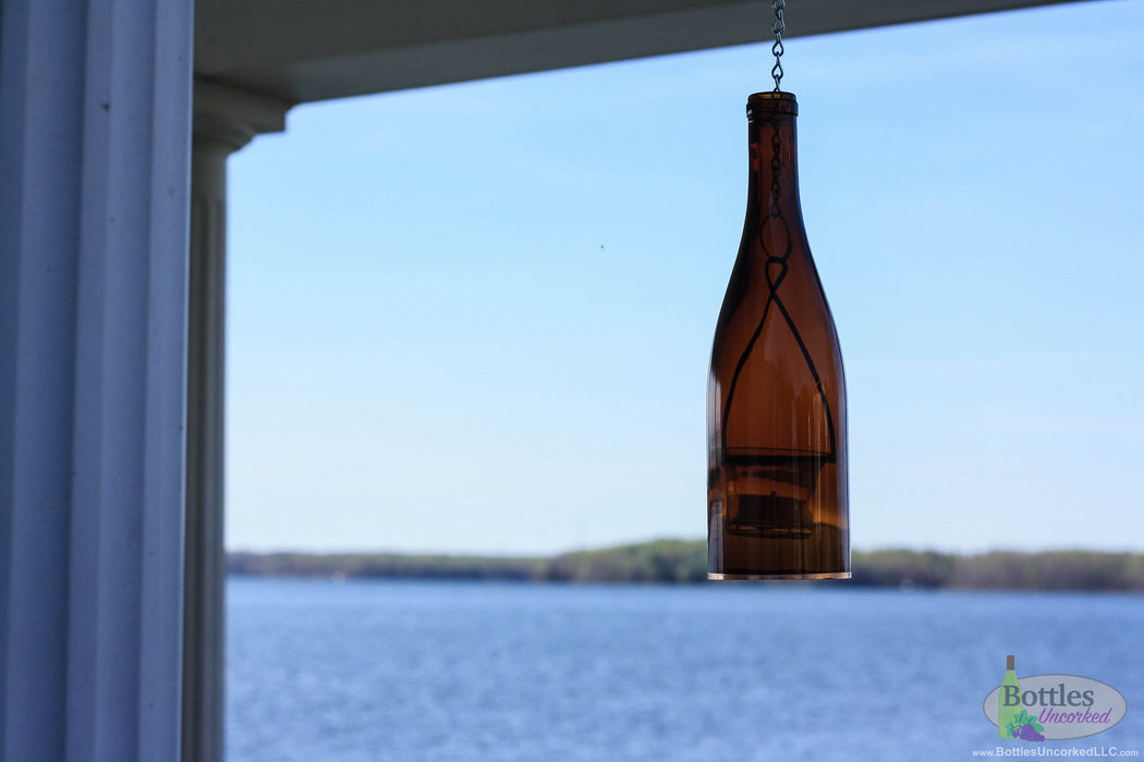 Single Hanging Wine Bottle Lantern - Blue Ridge Mountain Gifts