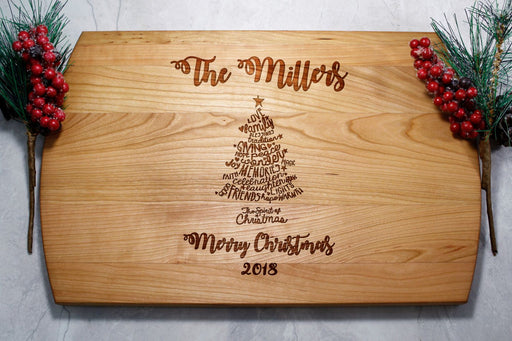 Family Christmas Tree | Personalized Laser Engraved Cutting Board