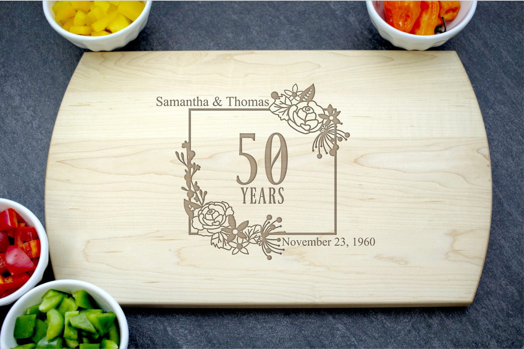 Flourishing Love | Personalized Laser Engraved Cutting Board