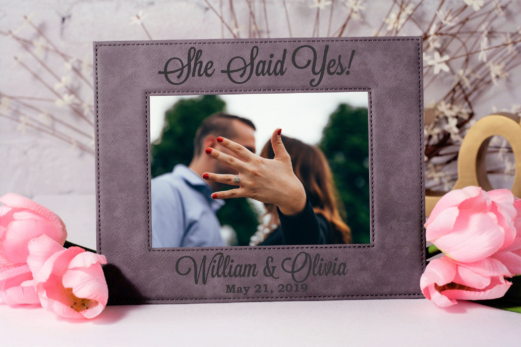 She Said Yes | Leatherette Picture Frame