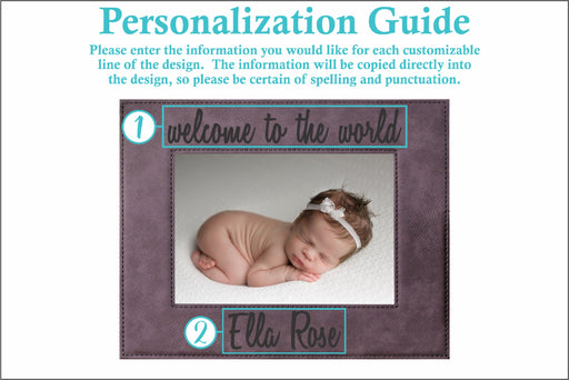 Welcome to the World | Leatherette Picture Frame