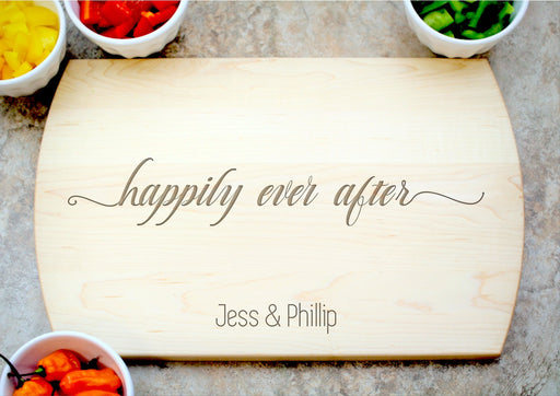 Happily Ever After | Personalized Laser Engraved Cutting Board