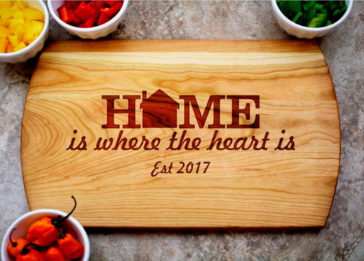 Home is Where the Heart is | Personalized Laser Engraved Cutting Board