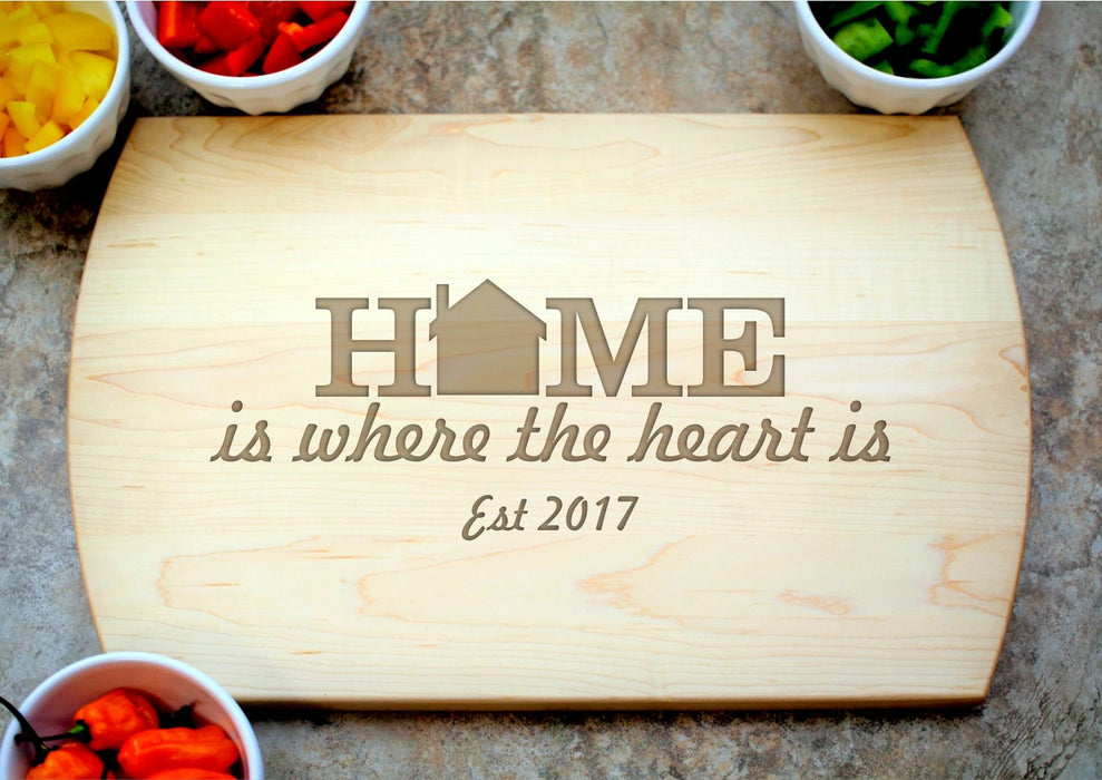 Home is Where the Heart is | Personalized Laser Engraved Cutting Board