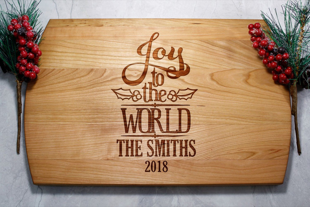 Joy to the World | Personalized Laser Engraved Cutting Board