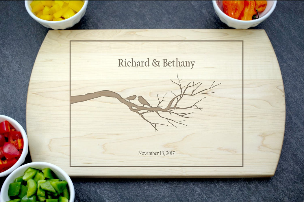 Love Birds | Personalized Laser Engraved Cutting Board