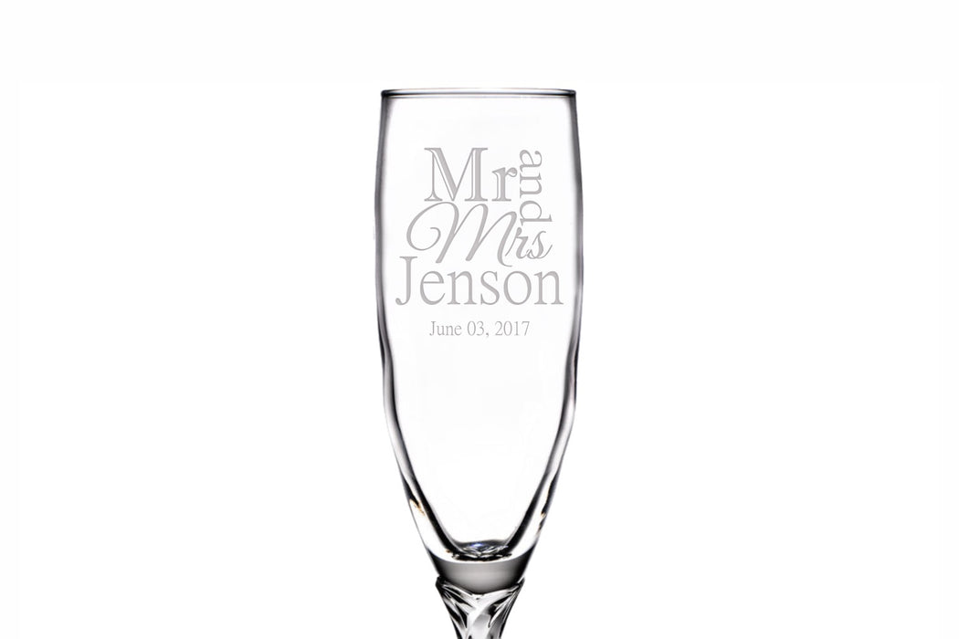 Mr and Mrs | 6oz Champagne Flute