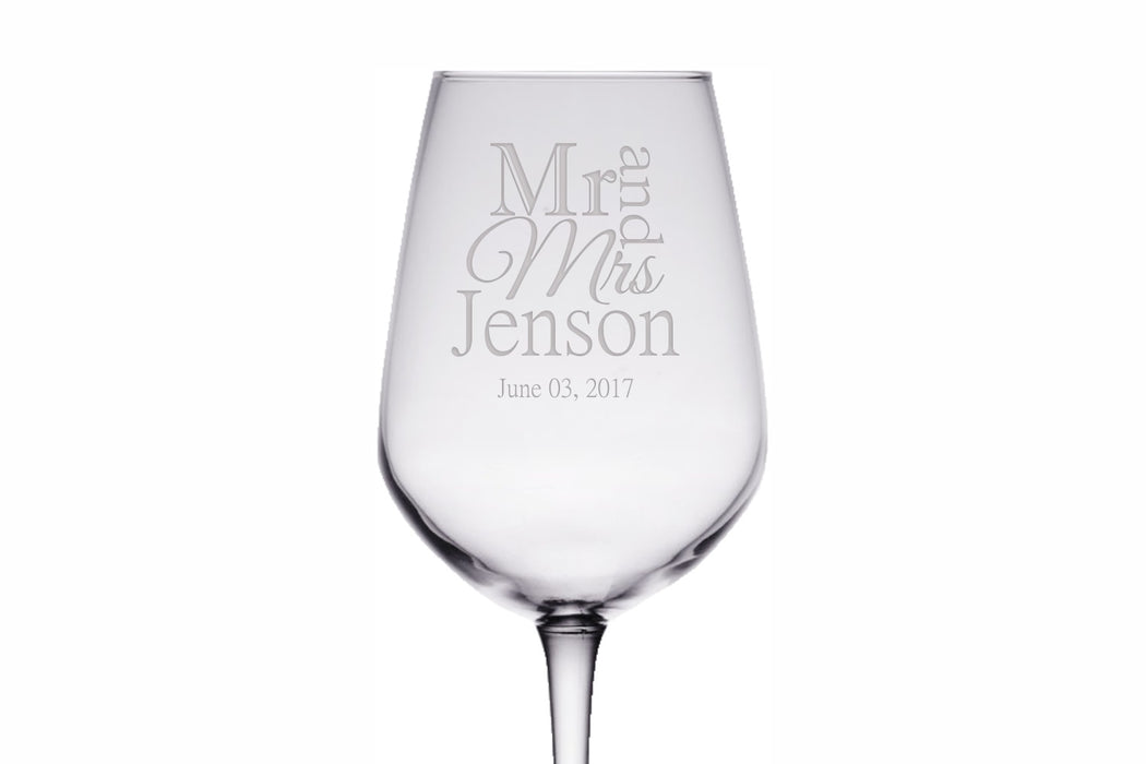 Mr and Mrs | 12.5oz Wine Glass