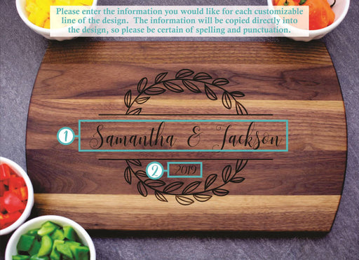 New Leaf | Personalized Laser Engraved Cutting Board