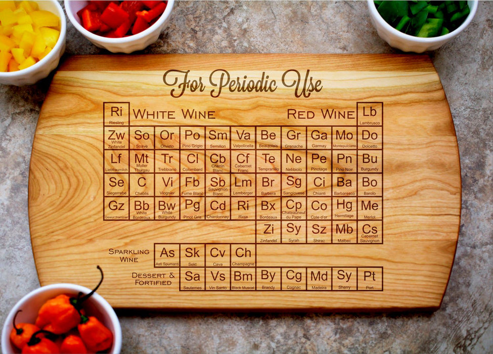 Periodic Wine Table | Personalized Laser Engraved Cutting Board