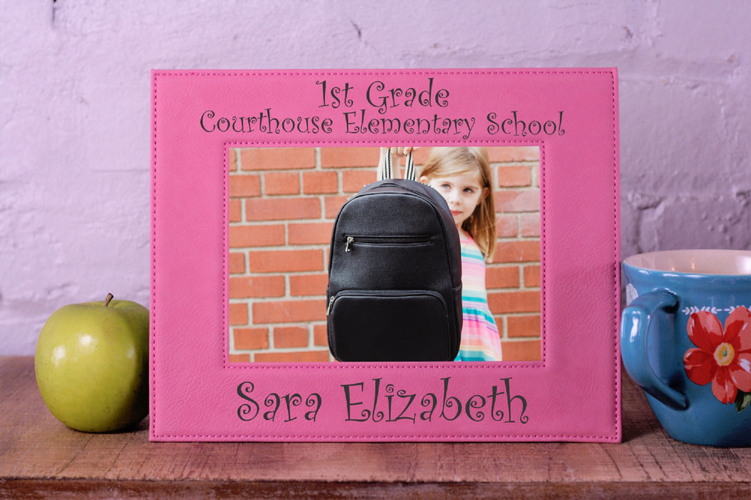 School and Grade | Leatherette Picture Frame