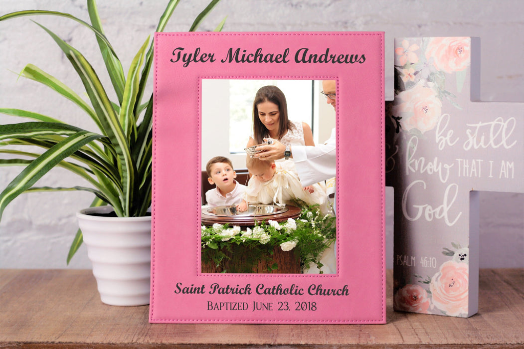 Baptism Church Name | Leatherette Picture Frame