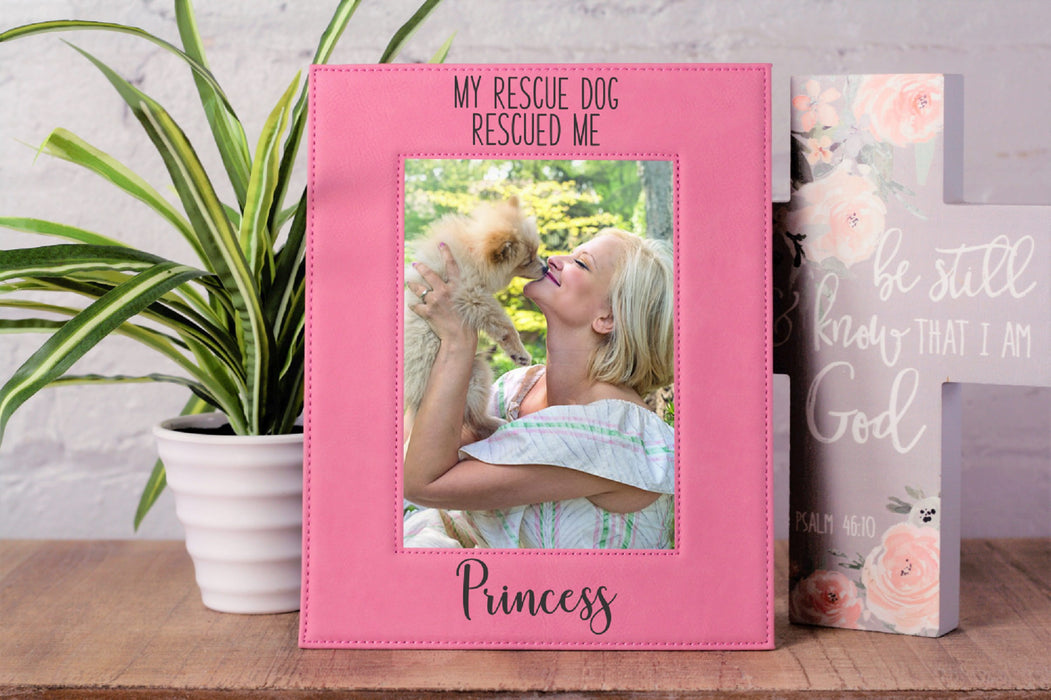Rescued Me | Leatherette Picture Frame