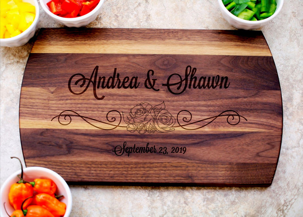 Roses | Personalized Laser Engraved Cutting Board