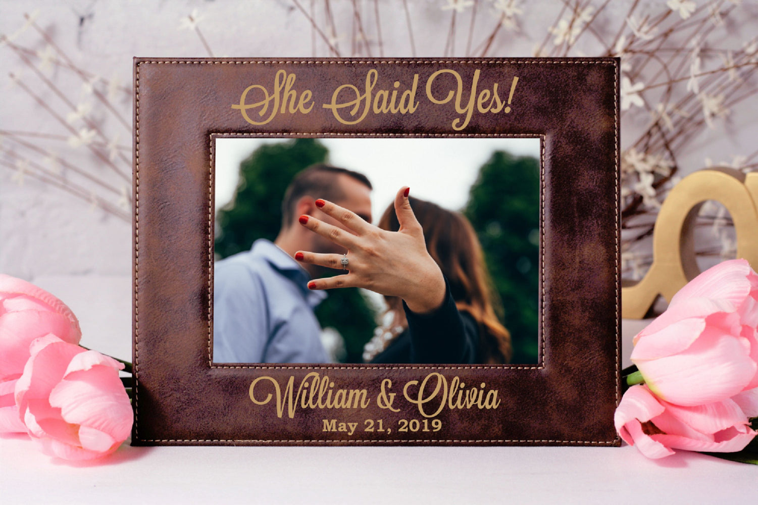 She Said Yes | Leatherette Picture Frame